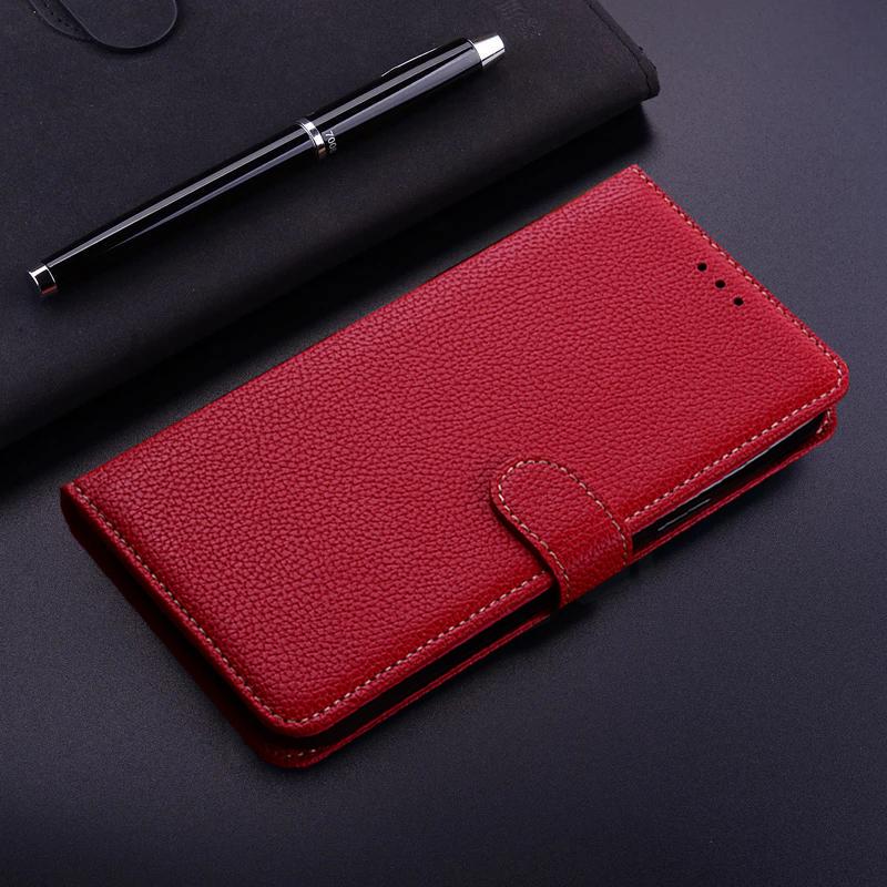 Für Samsung Galaxy A12 Fall Luxus Körnige Leder Brieftasche Flip Phone Cases Für Samsung A12 Coque EINE 12 6,5 karte Slot Ständer Halter Abdeckung Samsung Galaxy A12 rot