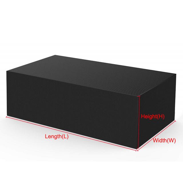 Quadratische Terrassenmöbelabdeckung, wasserdichte Outdoor-Möbelabdeckung, winddichte, staubdichte, UV-beständige Outdoor-Tischabdeckung 170x94x70 schwarz