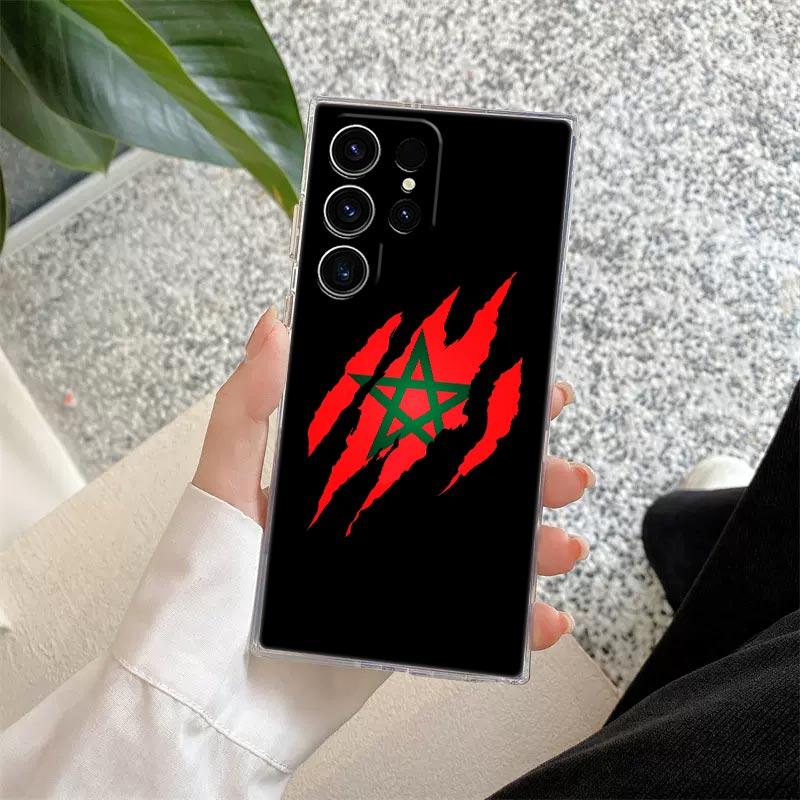 Marokko Flagge Maroc Marokkanischer Reisepass Klare Hülle Für Samsung Galaxy S26 S25 S24 S23 Ultra S20 S21 FE S22 Plus S26 5G Handyhülle Galaxy S23 FE