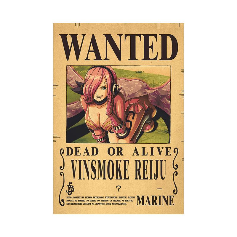 Anime One Piece Ruffy 3 Billion Bounty Wanted Poster Vier Kaiser Kid Actionfiguren Vintage Wanddekoration Poster Spielzeug Vincent moclejiu braun/schwarz