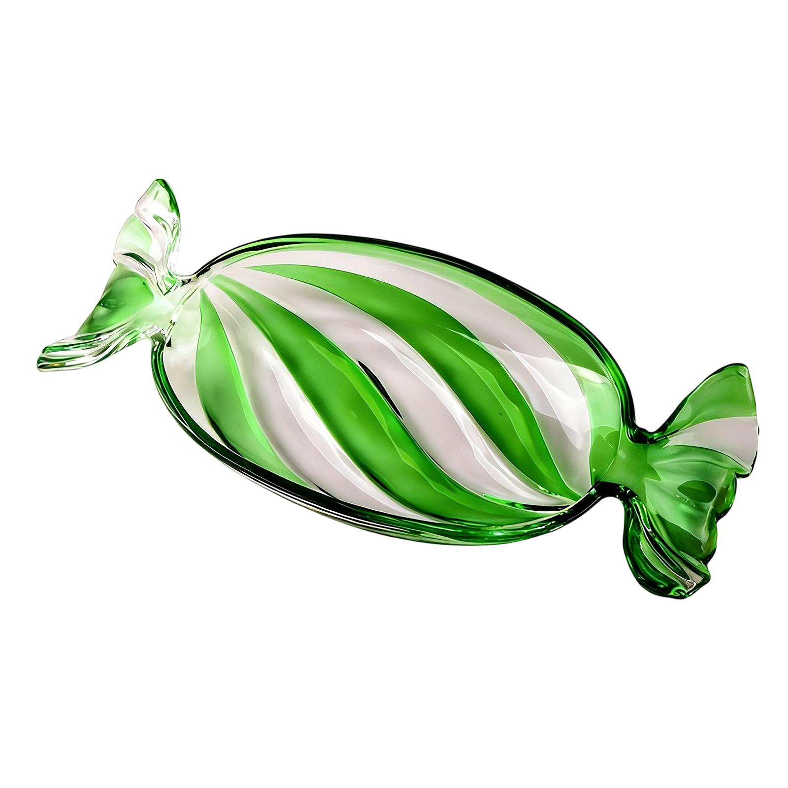 Vielseitiges großes Glas Serviertablett Bunte Süßigkeitenform Platte für Obst Nüsse Kekse Snacks Weihnachtsdekoration L grün