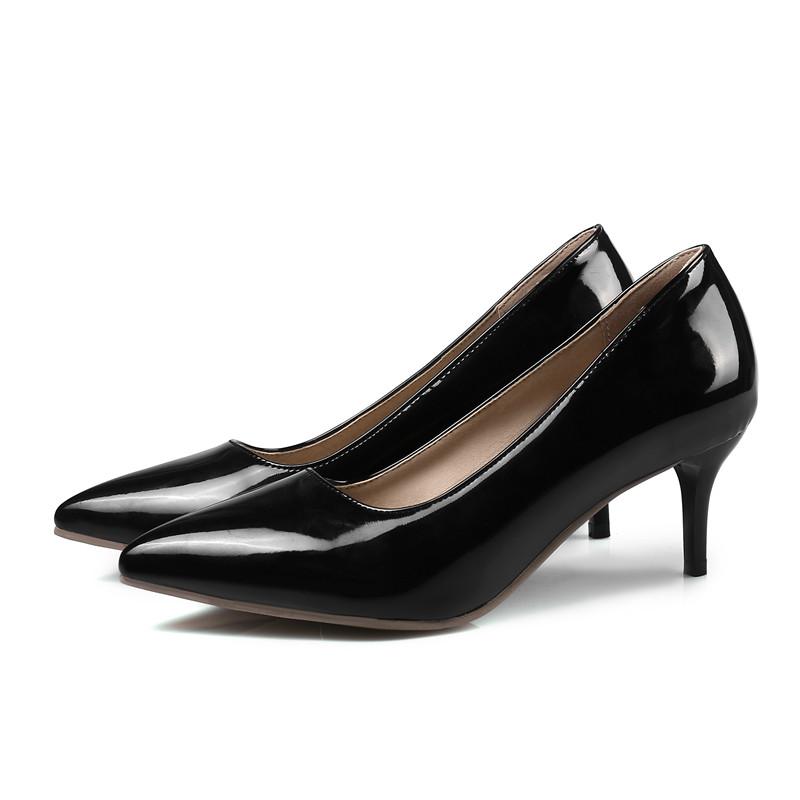 Mode Elegante High Heels Damen Pumps Schuhe Kleid Pumps Klassisch Weiß Rot Nude Rosa Absätze Damen Hochzeit Büro Schuhe Große Große Größe 44 schwarz