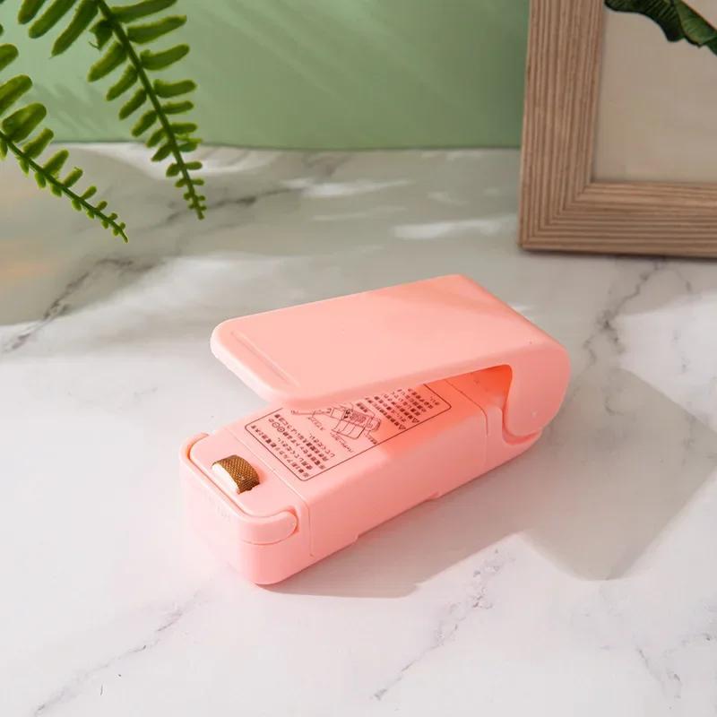 Mini-Heißbeutel-Versiegelungsmaschine, Paket-Versiegelungsbeutel, Thermoplastik-Lebensmittel-Snack-Beutel-Verschluss, tragbares Versiegelungsgerät, Verpackungs-Küchengeräte rosa