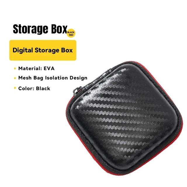 Essager Mini-Kopfhörer-Tasche, Box, digitales Ladegerät, Kopfhörer-Aufbewahrungstasche, USB-Datenkabel, USB-Festplatte, Speicherkarte, Organizer, Tragetasche schwarz