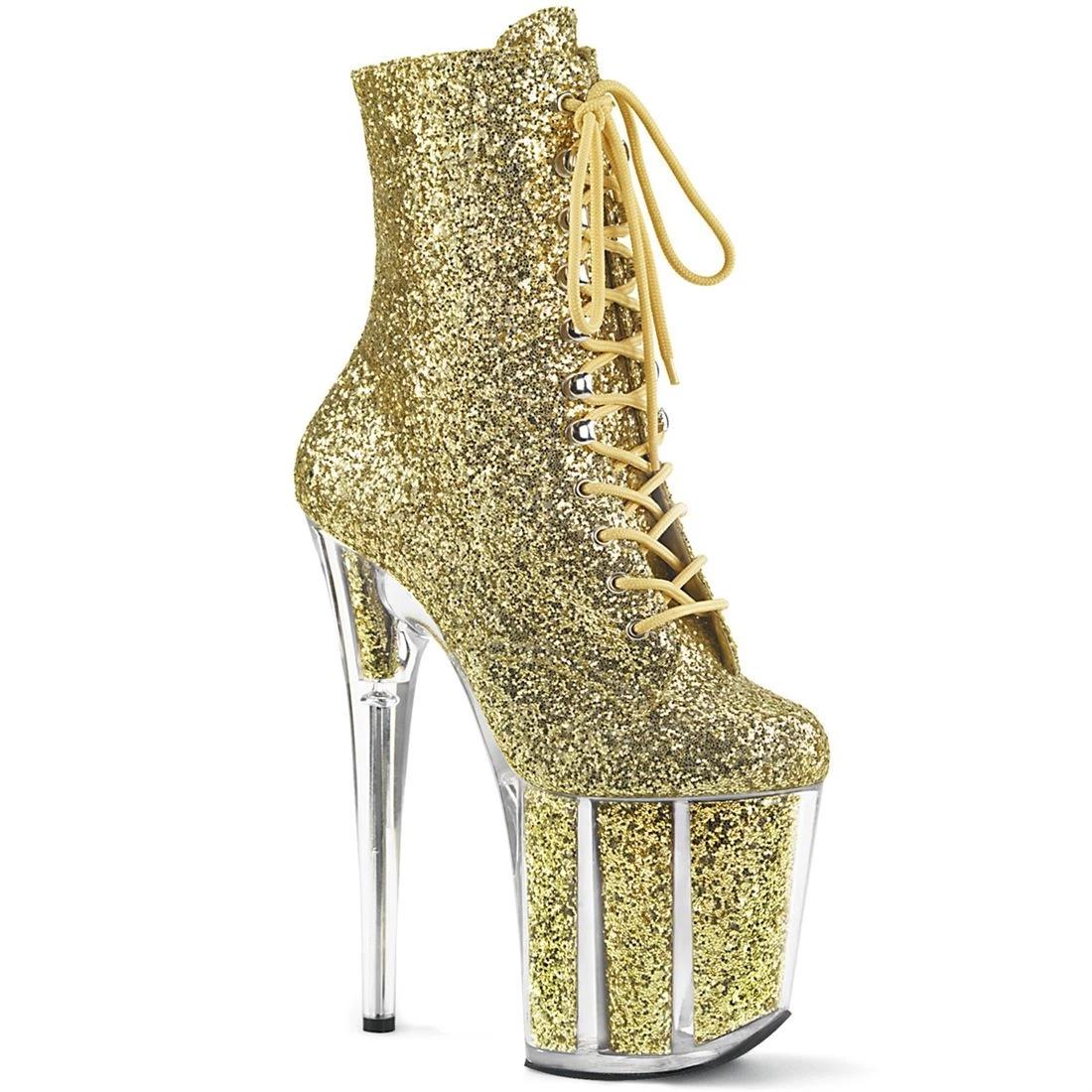 Stiefel mit Stilettoabsatz 20 cm, niedrige Stiefel, neue Lacklederstiefel, Nachtclub-Bühnen-High-Heel-Sohlenstiefel, Pole-Dancing-Schuhe YKC 40