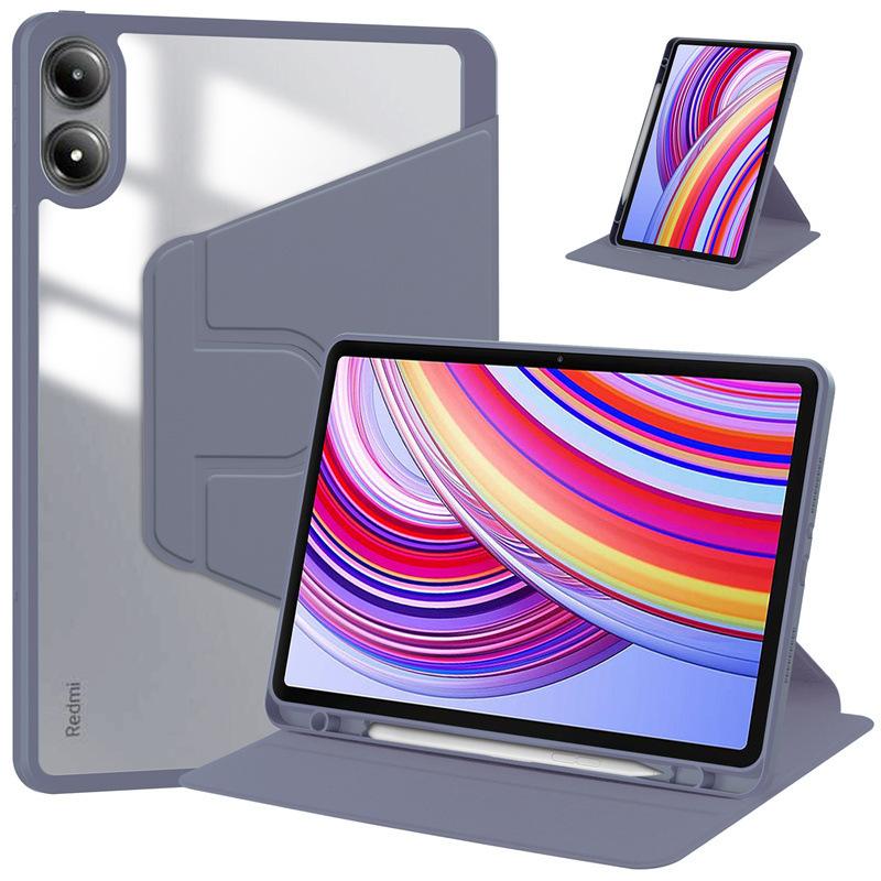 Für Redmi Pad Pro 12,1 Zoll 360 Grad drehbare magnetische Smart-Tablet-Abdeckung für Xiaomi Redmi Pad Pro 12.1 2024 Hülle mit Bleistifthalter Redmi Pad Pro 12.1 lavendel