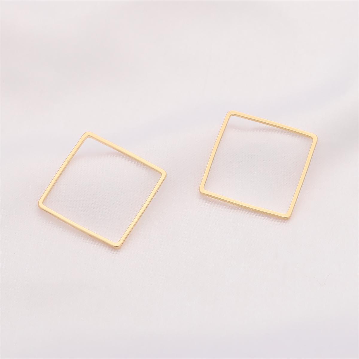 2Pcs Kupfer Geometrie Zubehör Flechtung 14K Gold Farbe Für Schmuck Machen DIY Ohrring Charme Dekoration 20mm gold