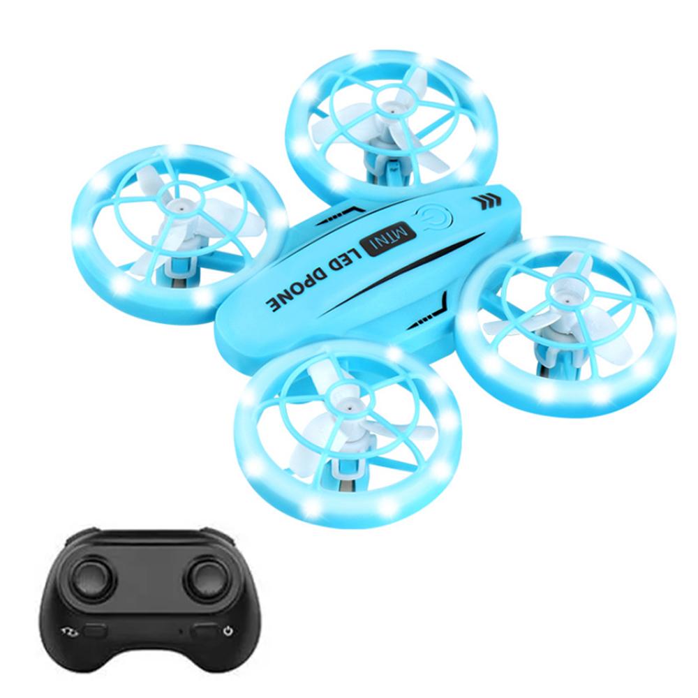 Ferngesteuerte Mini-Drohne für Kinder, Anfänger, 2,4 GHz ferngesteuerter Stunt-Quadrocopter mit LED blau