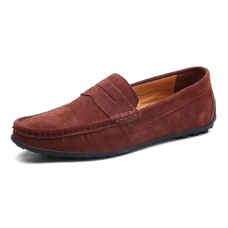 Plus Größe Wildleder Schuhe Männer Müßiggänger Bequeme Casual Schuhe Männer Fahren Schuhe Mokassins Männer Wohnungen Schuhe 42 dunkelbraune