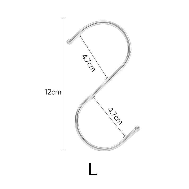 10 Stück S-Haken aus Edelstahl mit scharfer Spitze, Haken zum Aufhängen von Utensilien, Fleisch, Kleiderbügel, für Metzgerei, Küche, Backutensilien 10pcs L