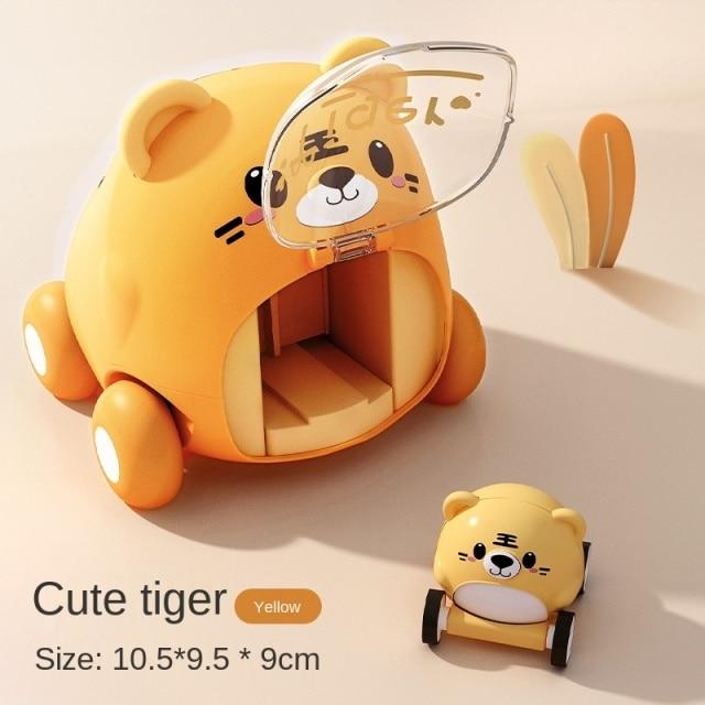 Montessori Baby Spielzeugautos für 1 Jahr alte Kleinkinder Geburtstagsgeschenk Spielzeug Cartoon Auto für Babys Jungen Interaktives Spielzeug für Kinder Kinder
