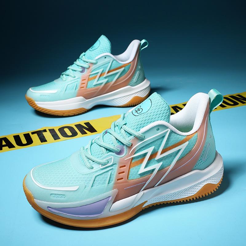 2025 neue beliebte Basketballschuhe Mesh atmungsaktiv Gummisohle Laufschuhe Herren- und Damen-rutschfeste Laufschuhe 39 white