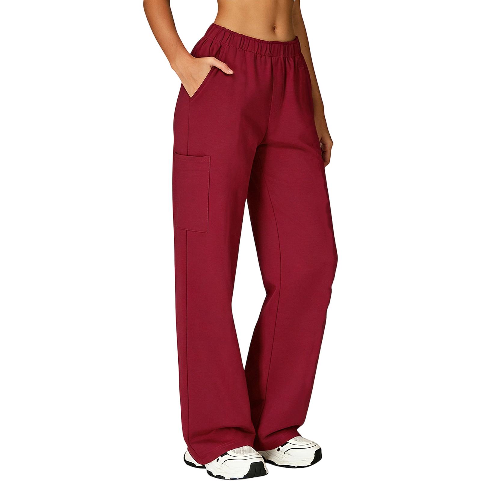 Damen Locker Sitzende Arbeits Hose Mehrere Taschen Medizinische Uniform Hose Bequeme Krankenschwester Pfleger Hose für Arbeitsplatz XXL rot