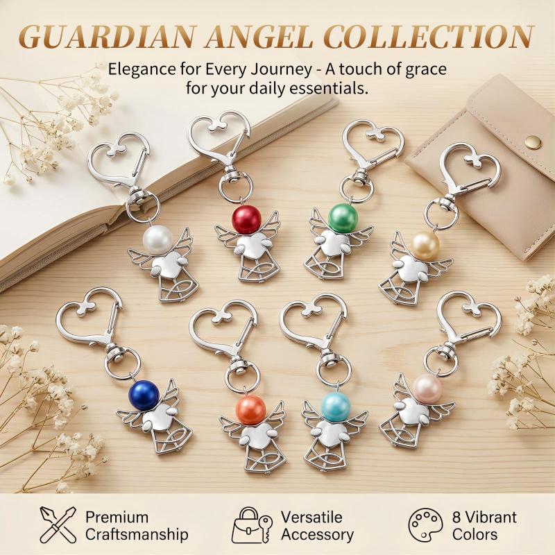 24 Sets Engel Schlüsselanhänger Gastgeschenke Engel Anhänger Engel Flügel Anhänger Mit Danke Anhängern Kordelzug Organza Beutel Gast Dankeschön Geschenke silber