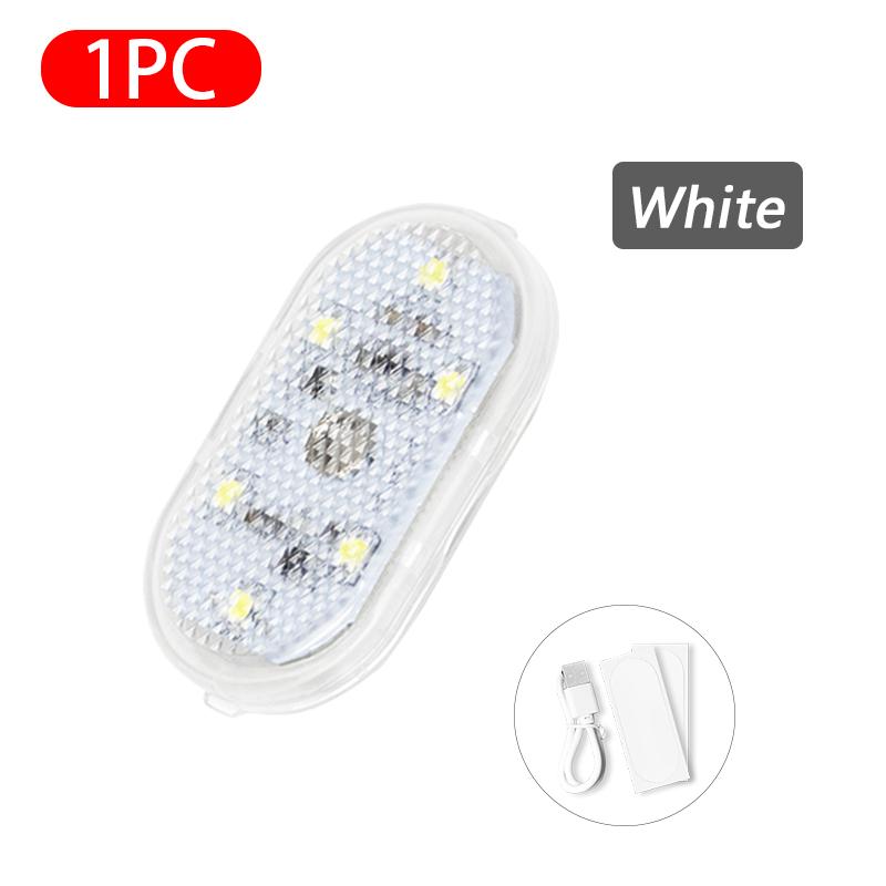 Auto Mini Led Touch Schalter Licht Auto Drahtlose Umgebungs Lampe Tragbare Nacht Lesen Licht Auto Dach Birne Auto Innen Licht 1pc weiß