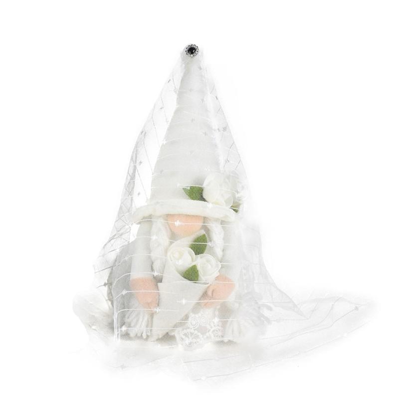 Hochzeitskleid Braut und Bräutigam Wichtel Plüsch Dekoration Hochzeitswichtel Figuren Dekorationen für Junggesellinnenabschied Hochzeitsdekoration