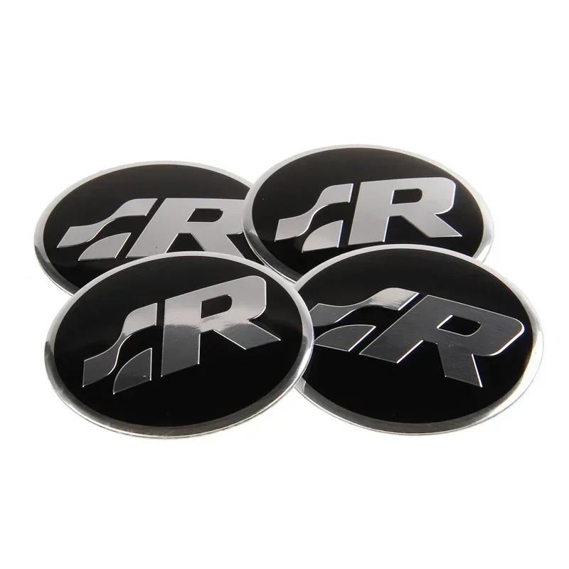 4 Stück 56MM Auto-Felgen Center-Kappen Aufkleber für RLINE GTI ABT SR Golf 6 7 8 MK3 MK7 Polo Tiguan Touran Käfer Jetta