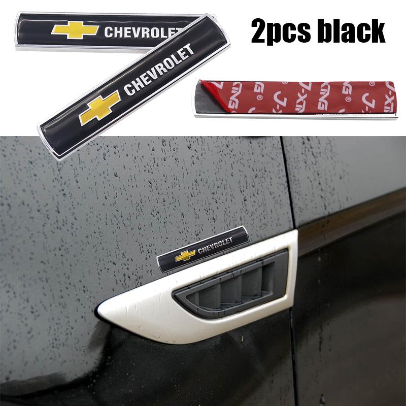 2 Stück/1 Paar Chevrolet 3D Metall Auto Kotflügel Seite Logo Auto Tür Stoßstange Hinten Heckklappe Emblem Auto Tür Aufkleber Zubehör 2pcs Fender side