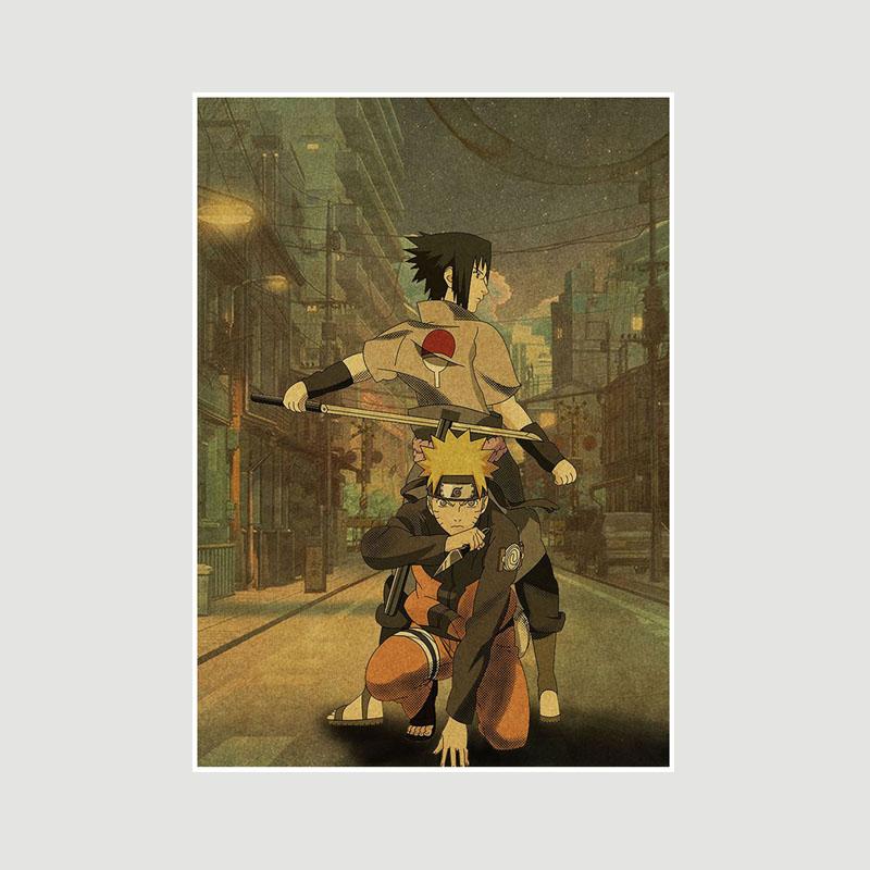 Klassisches Anime Naruto-Poster, weißes Papier, Cartoon-Rollen, Poster und Drucke, Heimdekoration, Wandbild, Raumdekoration, Kunst, Malerei, Fans-Sammlung 42x30cm
