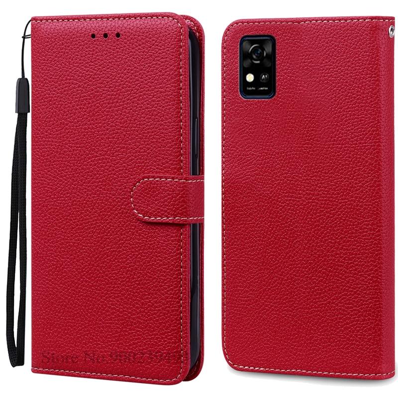 Für ZTE Blade A31 Hülle Weiche TPU Silikon Rückseite Handyhülle Für ZTE Blade A31 Hülle Leder Klapp Brieftasche Hülle Fundas For ZTE Blade A31 dunkelrote