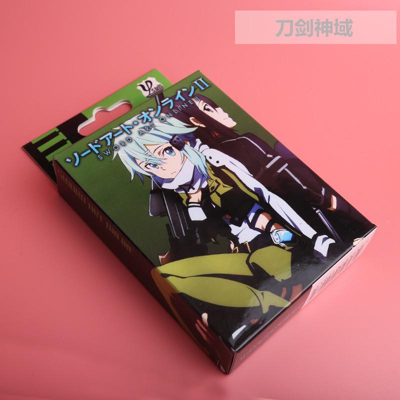 Anime Poker Karten Spielzeug SAO Fairy Tail Jujutsu Kaise Dämon Slayer Danganronpa Brettspiel Karten Hardcover Poker Spielzeug Geschenk sao