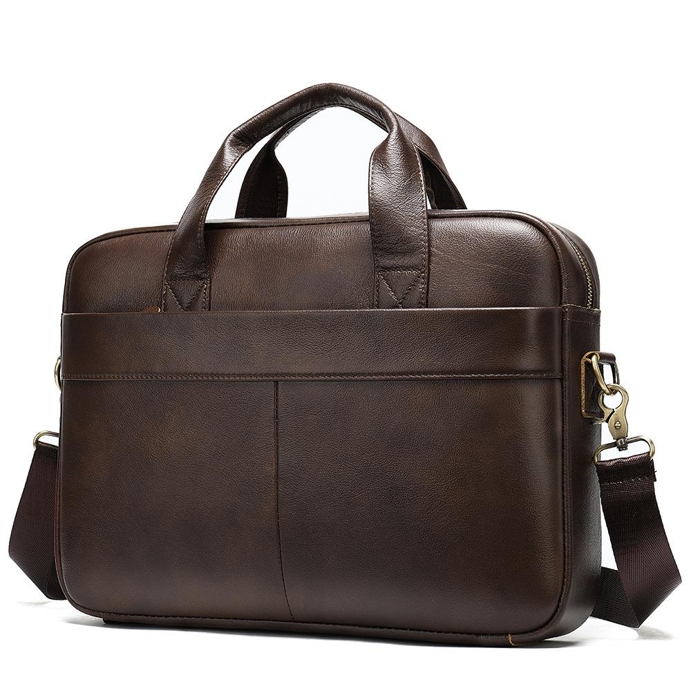 MVA Aktentasche Herren Echtleder Tasche Herren Bürotaschen für Herren Messenger Bag Laptop Business Herren Lederhandtaschen 15 Zoll 7022 kaffeebraun