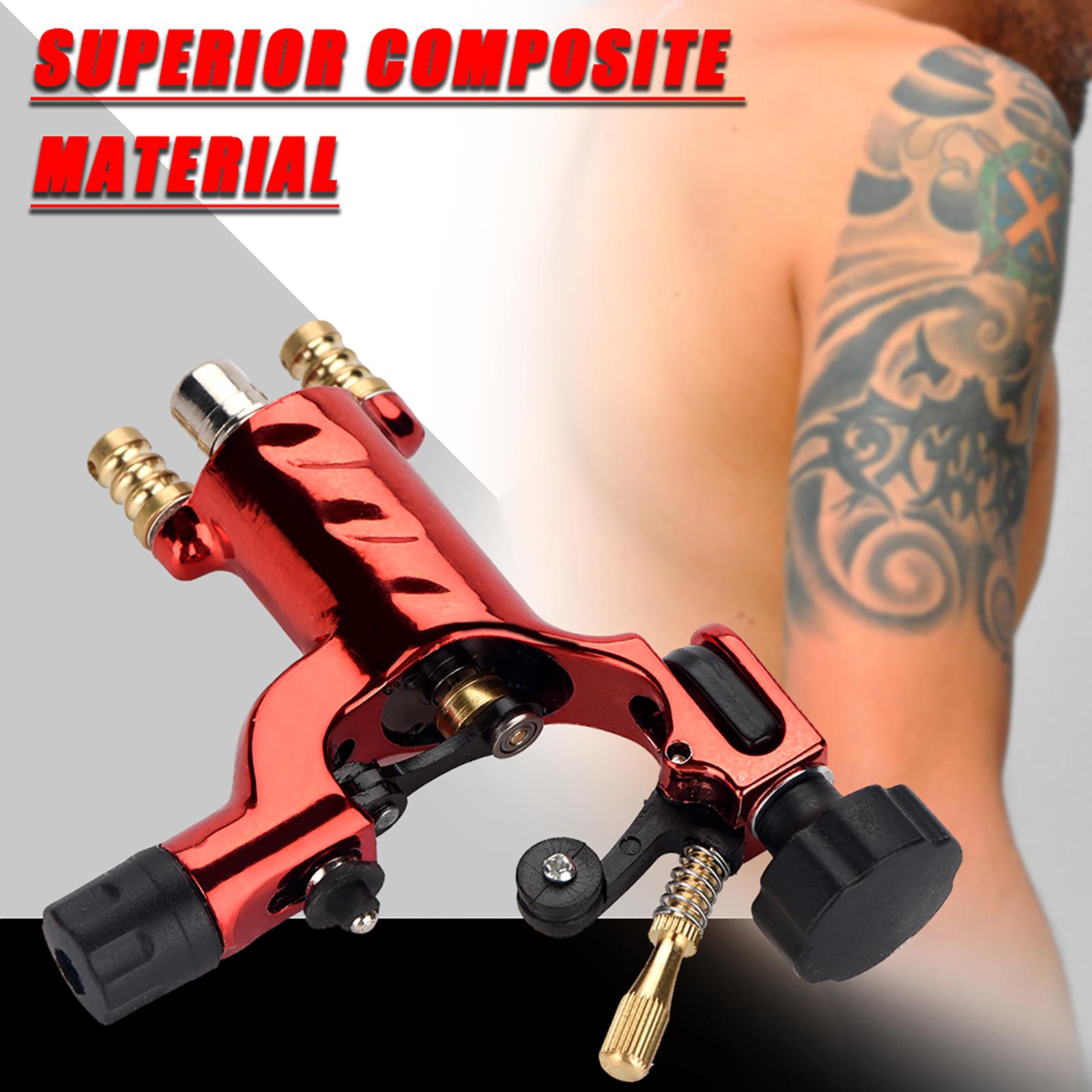 3 Farben Mode Rotary Liner Shader Tattoomaschine Starker Motor Gun Cinchkabel Künstlerzubehör rot