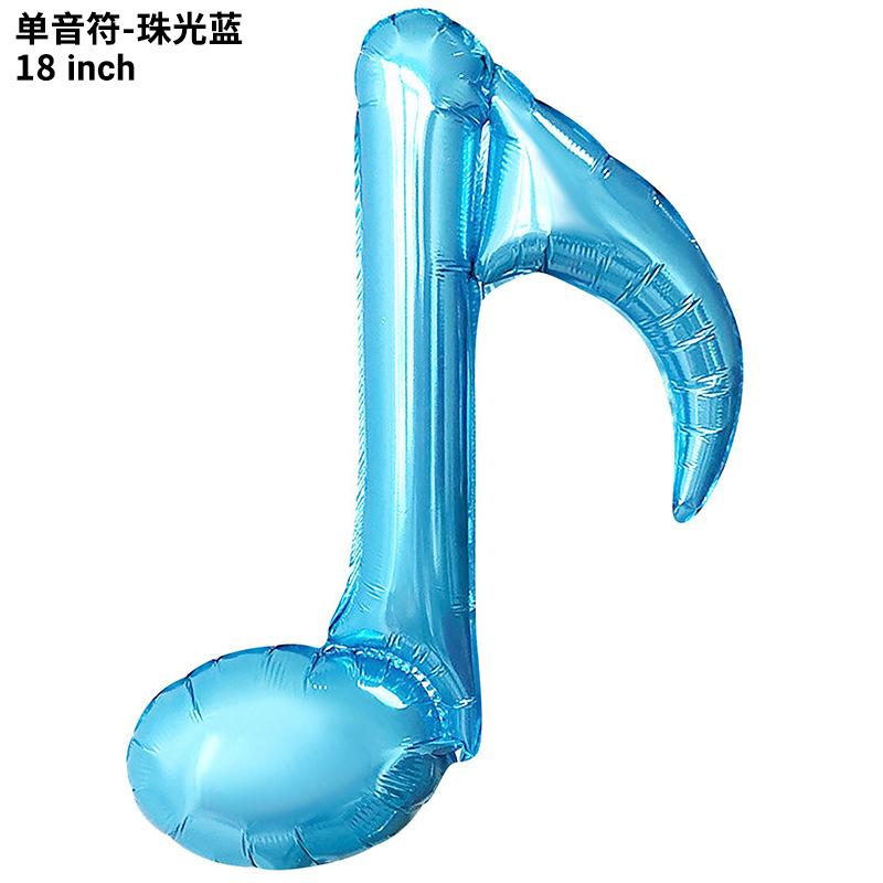16 Punkte Doppelte Musiknote Aluminiumfolienballon Musiksymbol Musikinstrument Ballon Einzelne Musiknote Notenmodellierung Gitarre Dekorativ single music note light blue