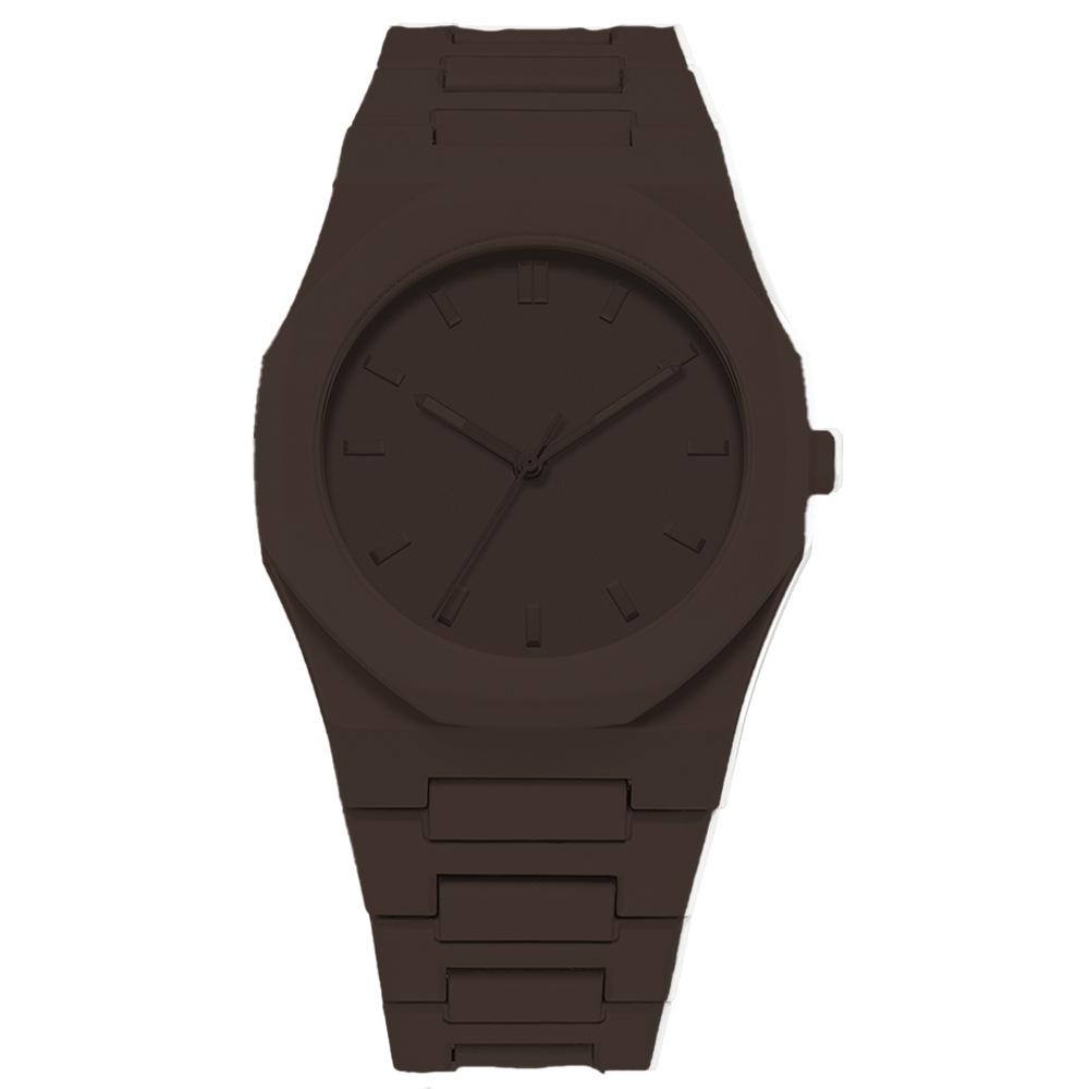 Neue Stile Mode Herrenuhren Lässiges Kunststoffarmband Sport Quarz Armbanduhren Beste Geschenke Uhr kaffeebraun