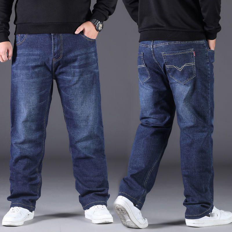 10XL Übergröße Jeans Herrenmode Herren Jeans Weite Bein Jeanshose Hosen Für Männer Arbeiten Wandern Alltagskleidung Lose Große Größe Jeans 50
