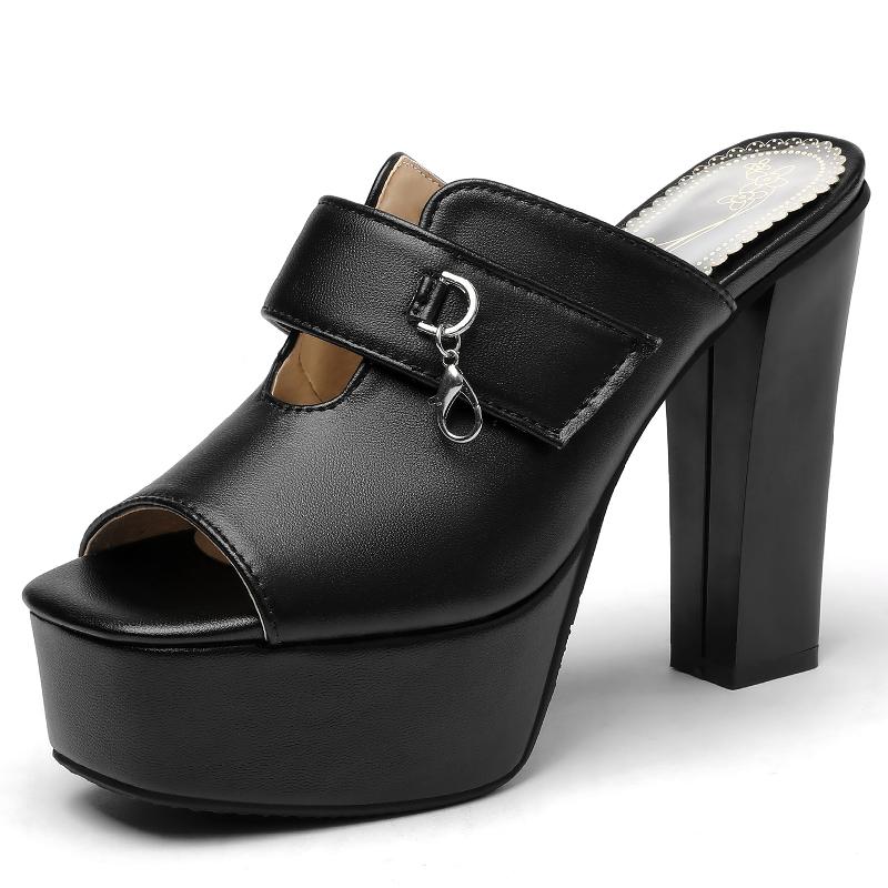 Modische Plateau-Slipper für Damen, Sommer-High-Heels-Sandalen, Damen, Luxus-Pantoletten, Schuhe für Damen, Schwarz, Weiß, Rot, Party-Schuhe, Übergröße 50 44
