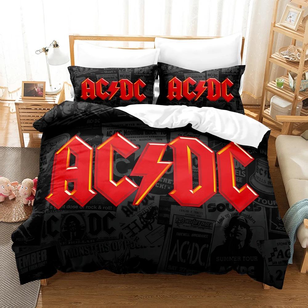 3D Ac/Dc Musik Bettwäsche-Sets Bettbezug-Set mit Kissenbezug Twin Full Queen King Bettwäsche Bettwäsche US Full 200x230cm