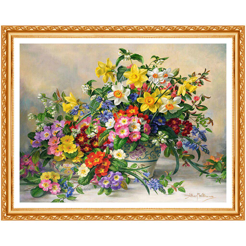 Blumen-Kristall-Diamantgemälde, Kreuzstich, schöne bunte Blumen-Handarbeit, Heimdekoration 20X30CM
