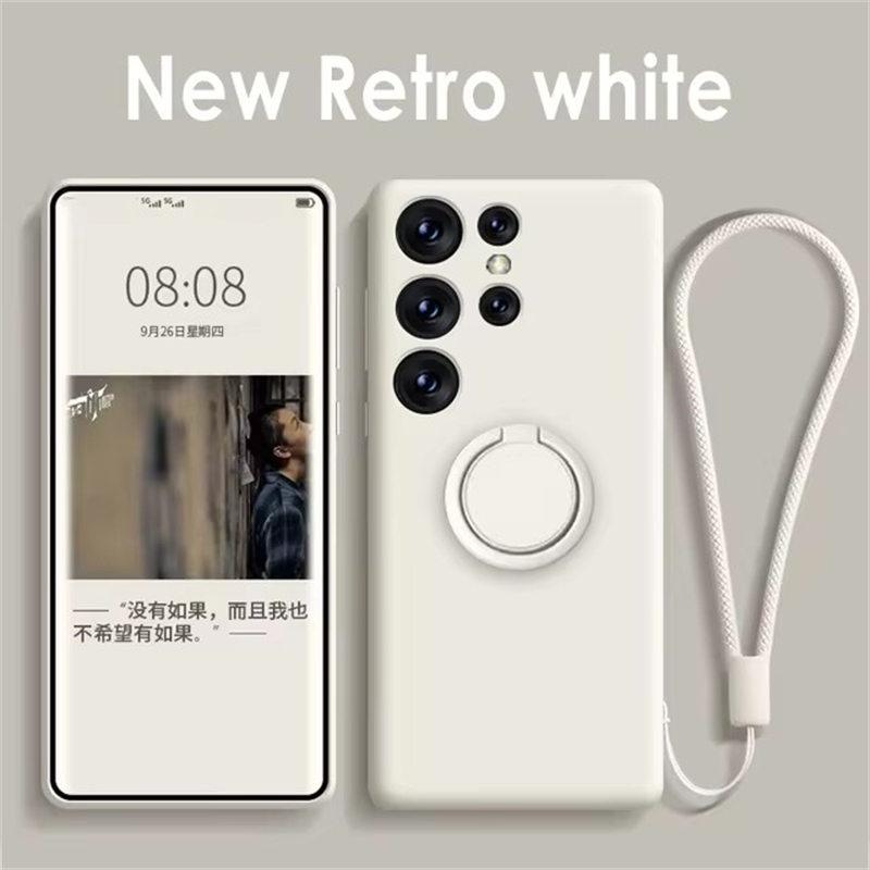 Magnetische Halterung Hülle für Samsung Galaxy S24 S23 S22 S21 Ultra Plus S20 FE Note 20 S24 FE Flüssigsilikonhülle Samsung Note 20 Ultra weiß