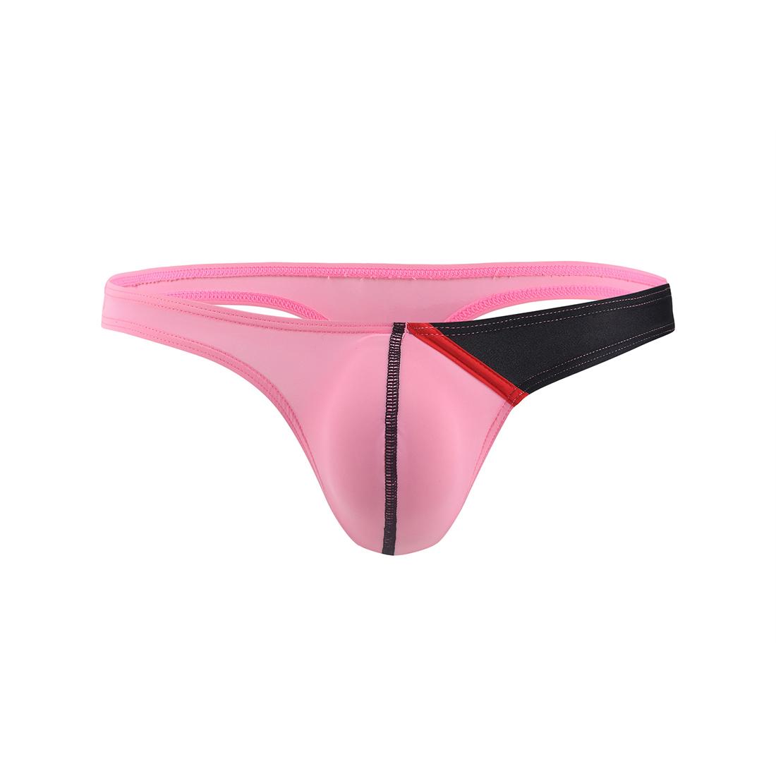 Männer Sexy Low-rise Briefs Unterwäsche Ausbuchtung Beutel Kurze Shorts Unterhosen Unterwäsche U Hervorragende Dünne Eis Tanga M rosa