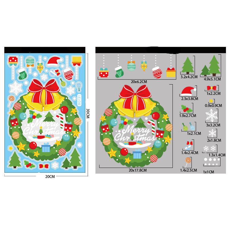 Neujahrsfenster PVC-Wanddekoration Weihnachten Thanksgiving Ostern Halloween DIY Wanddekoration Weihnachtsdekoration für Zuhause