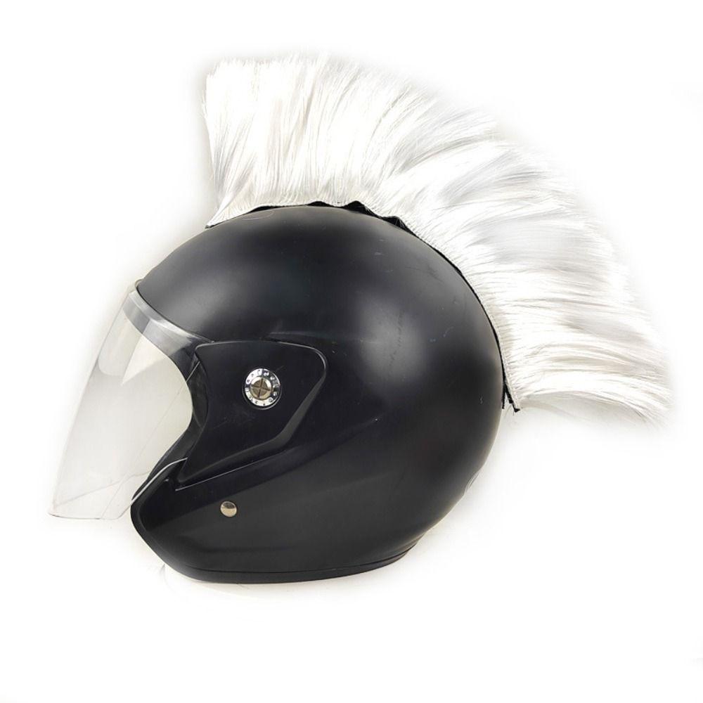 Punk Irokesenhelm Perücke Schneidbare Helmdekoration Haare DIY Hahnenkamm Helm Perücke Vollgesichts Offroad J