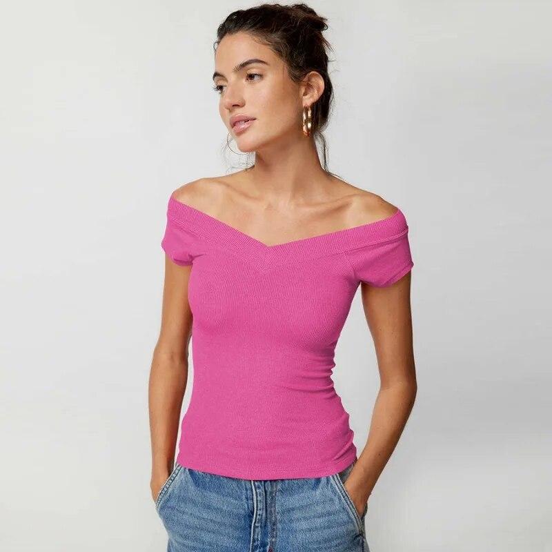2024 mode Y2K Crop Tops Frauen T Slim Fit Festen Boden T Shirt Frauen Sexy Kurzarm Sommer T-shirt Für frauen Casual 30602 S grün