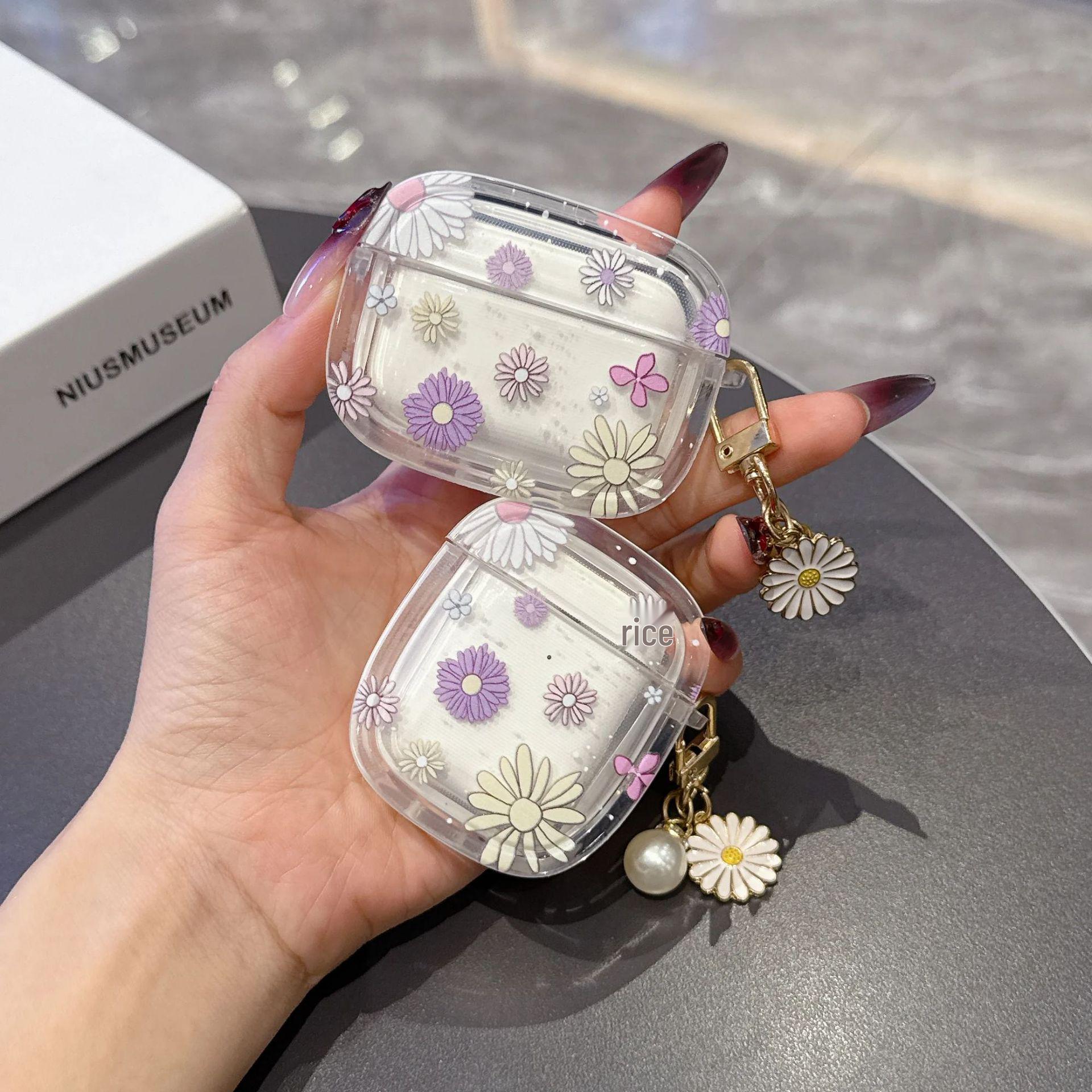 Kirschblüten Transparente Schutzhülle für Apple AirPods 4 AirPods 1/2 lavendel lila