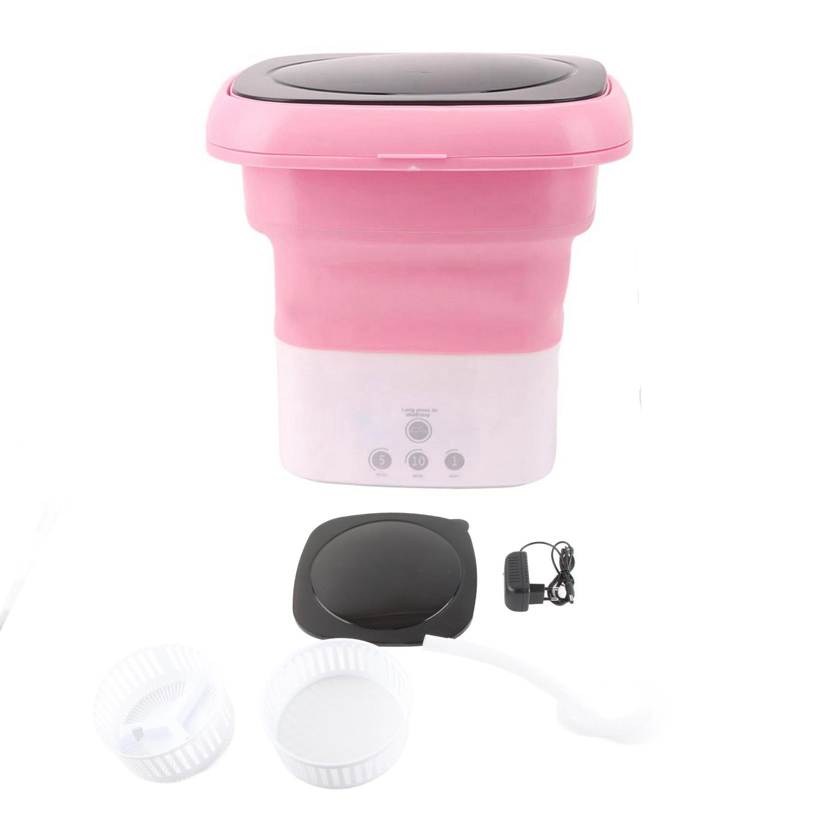 Mini Faltbare Waschmaschine Mini Tragbarer Eimer Waschmaschine mit Ablaufschlauchadapter für Babykleidung weiß