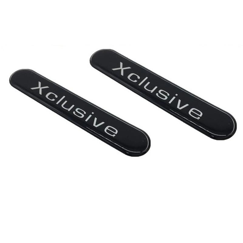 2 Stücke Autoaufkleber 3D Xclusive Emblem Abzeichen Seitenspiegel Dekoration Reflektierende Aufkleber Universal für Smart Brabus