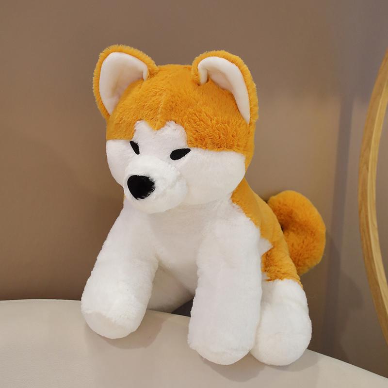 35/45cm Simulation Akita Hund Plüschtier Stofftier Lebensecht Shiba Inu Hund Weiches Kissen Haustier Puppen Kinder Jungen Mädchen Geburtstagsgeschenk Dekoration 45cm