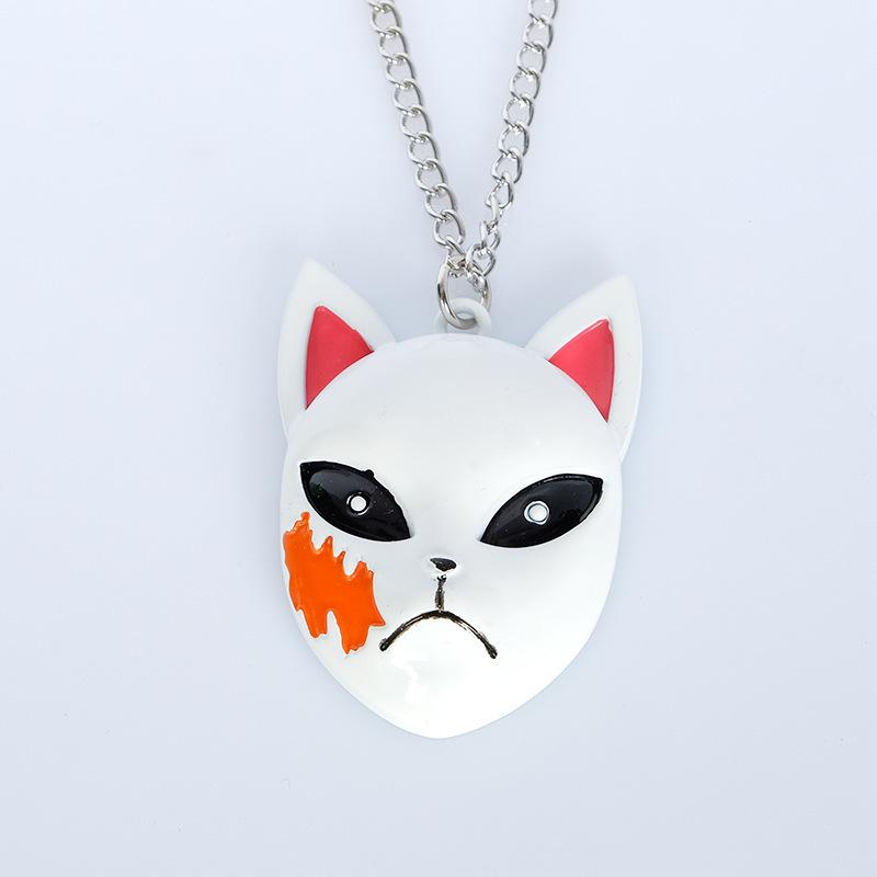 Demon Slayer Tanjiro, Sabito & Makomo Masken Schlüsselanhänger, Hasen Halskette, Muzan OPP Packaging