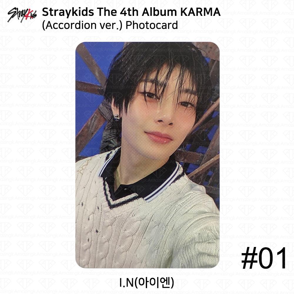 Stray Kids Das 4. Album Karma Akkordeon-Version Offizielle Fotokarte I.N (Accordion ver)