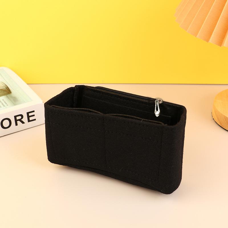 Taschen-Organizer für Mini-Taschen-Aufbewahrungstasche, die Liner-Tasche, Filz-Geldbörsen-Einsatz, Handtasche, Liner-Tasche, Filz-Innenblasentasche schwarz