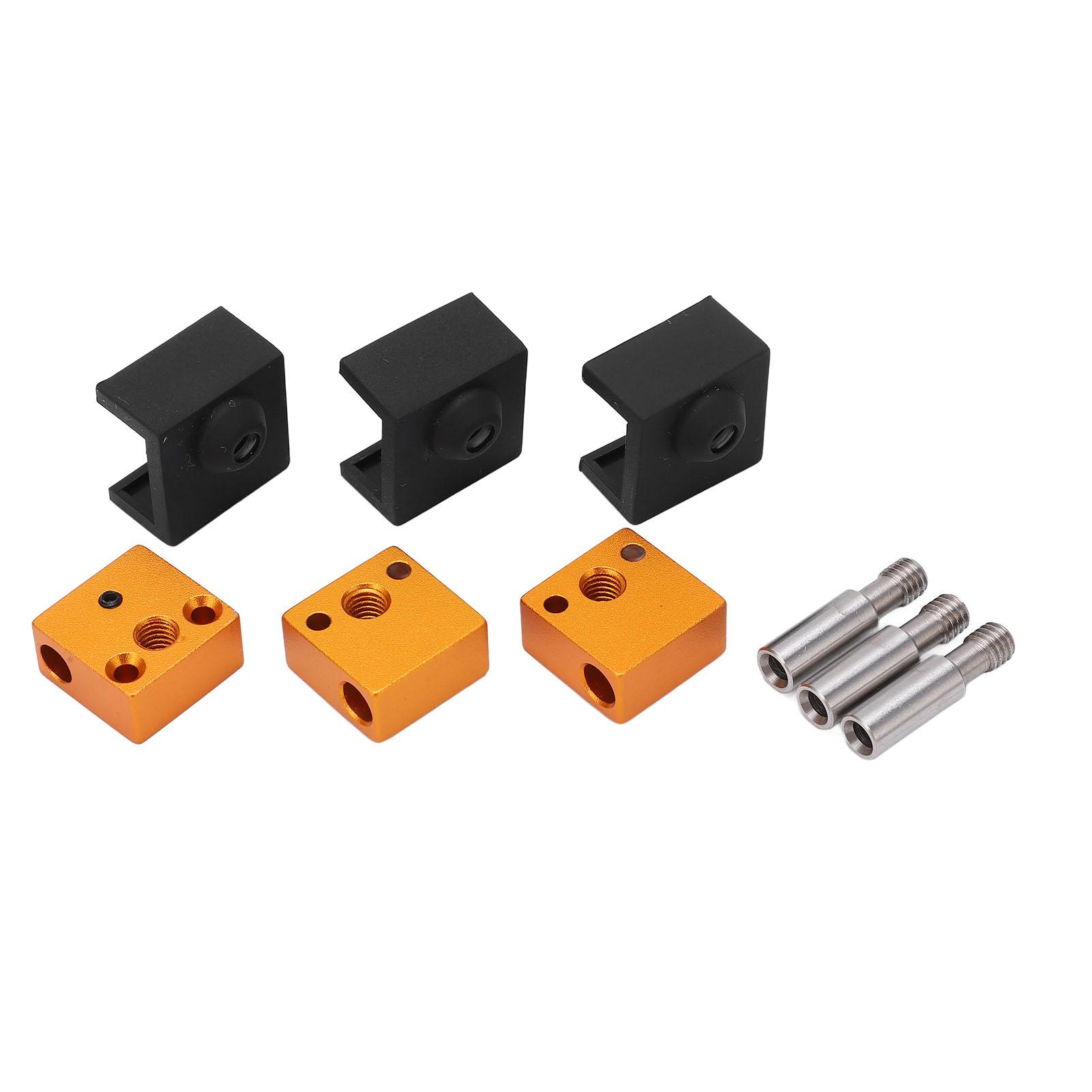 3 Sätze 3D-Druckerteil Silikonsocke Aluminium Heizblock Edelstahl Heatbreak für MK7 MK8