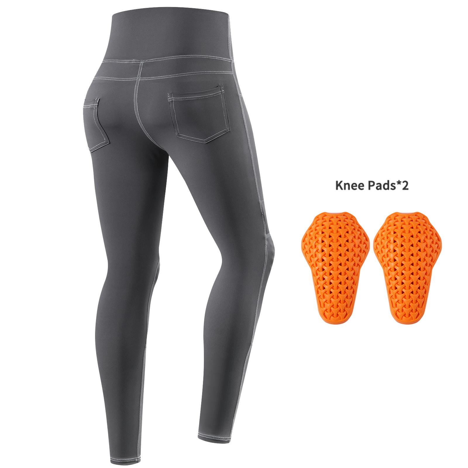 WOSAWE Damen Motorrad-Schutzhose Slim Fit Motorrad-Schutzhose Sturzsicher Stretch Motocross-Hose M graue