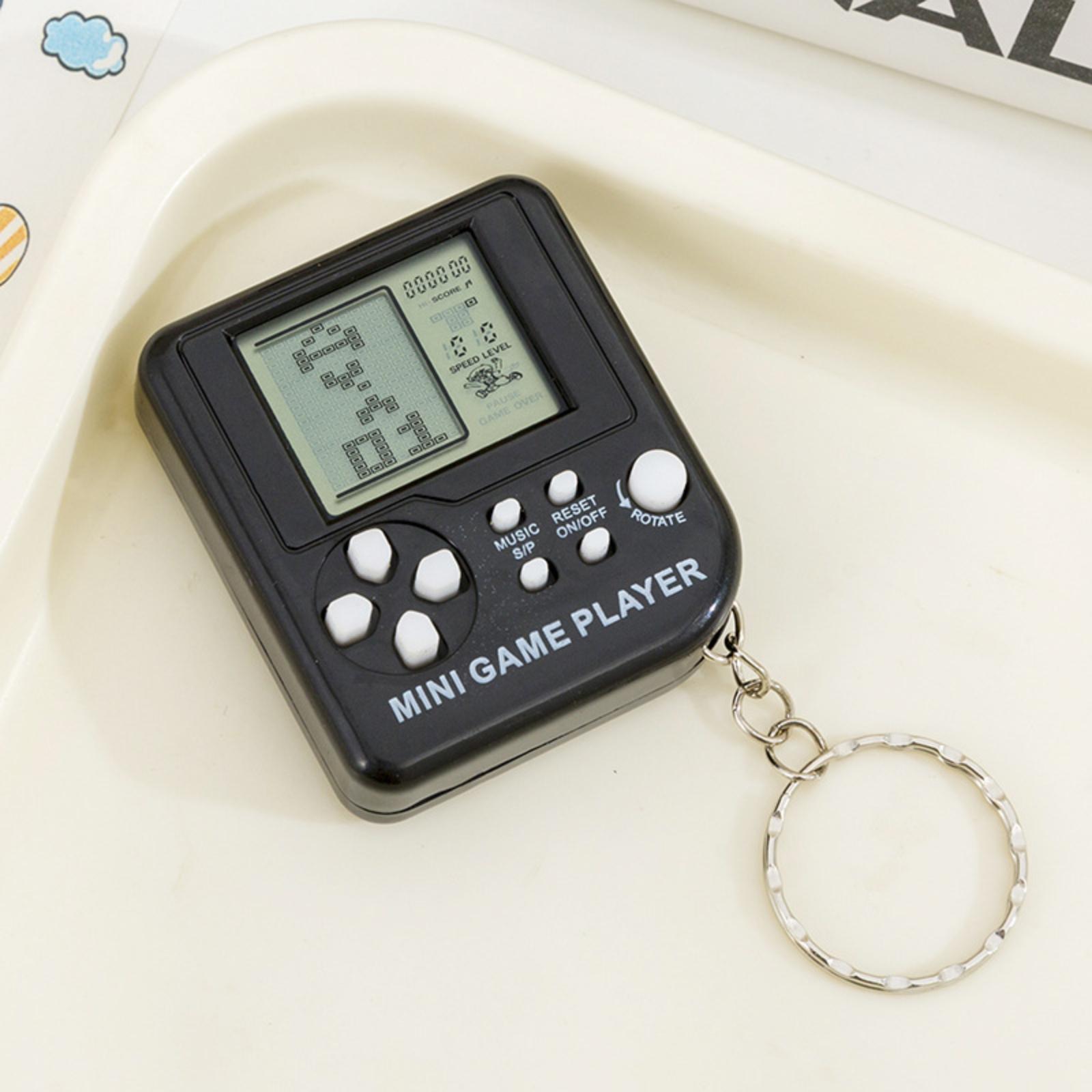Blockige elektronische Spielkonsole Retro Handheld-Spielkonsole Schlüsselanhänger Anhänger One Size