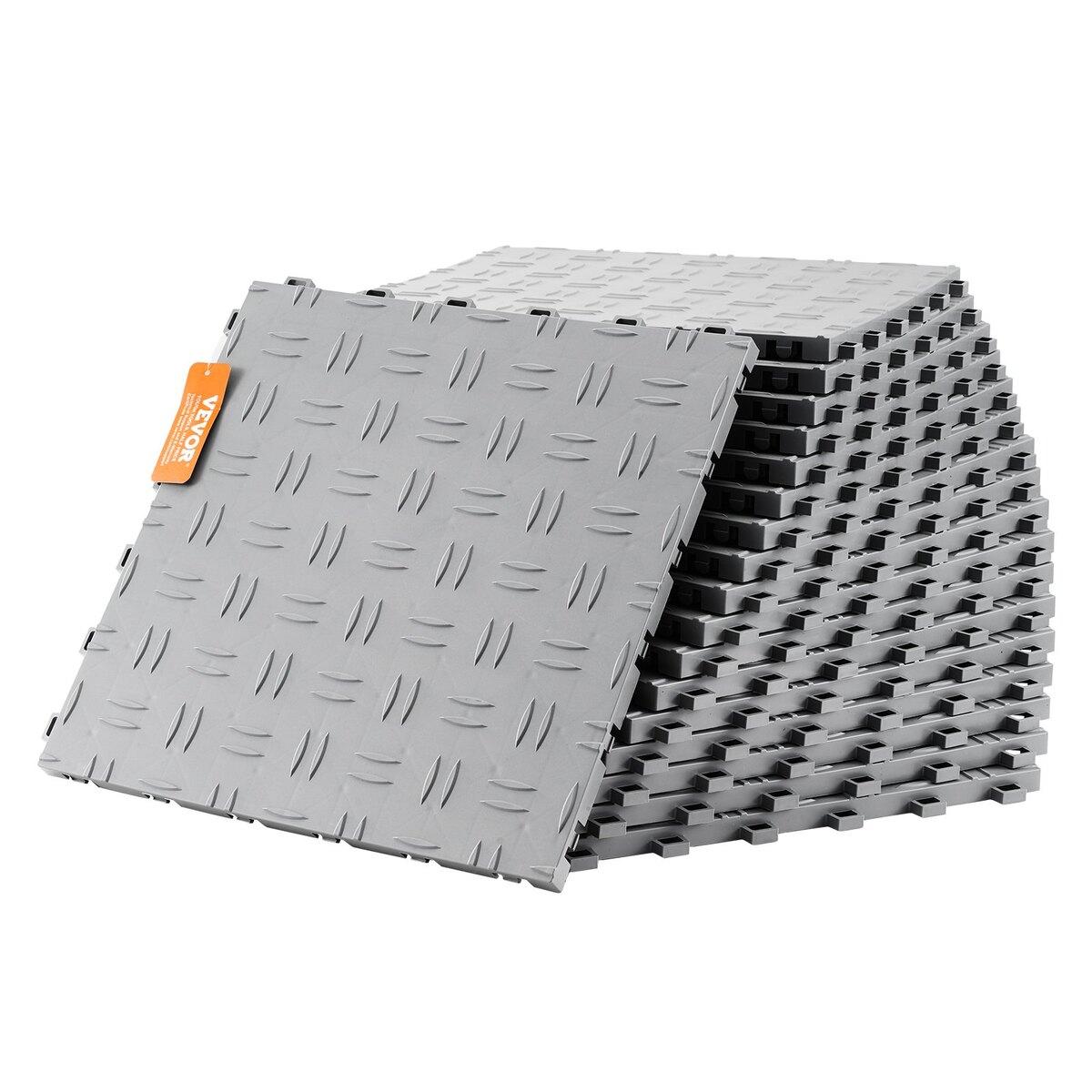 Garage Fliesen Verriegelbar, 12 x 12 x 0,53 Zoll 50er Pack Garage Bodenbelag Fliesen, Rutschfeste Doppelseitige Textur Garage Bodenfliesen, für Garagen,