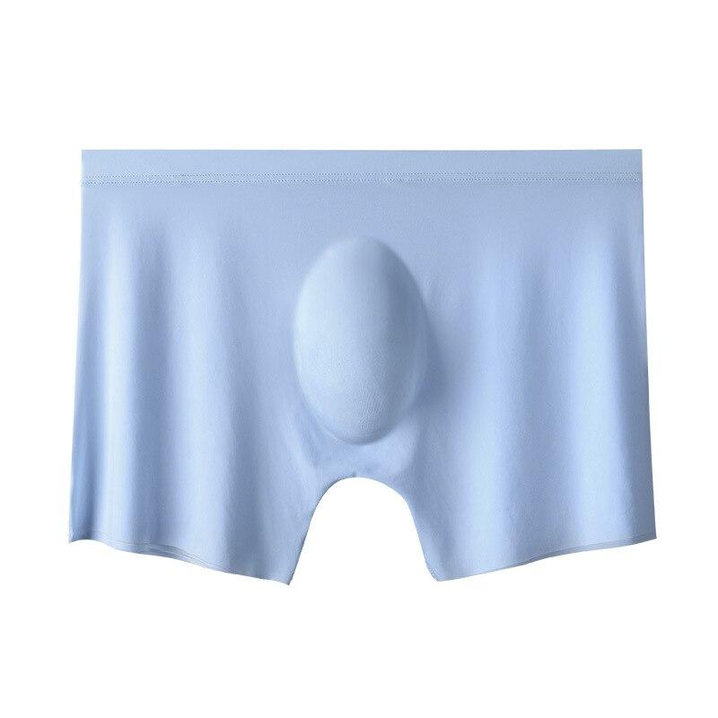 Frühlings- und Sommer Herren Eis Seide Unterwäsche 3D Die Einteilige Nahtlose Boxerhose Leicht und Dünn Transparent Groß Mode Herren Nackt Eis Hose XL himmelblaue